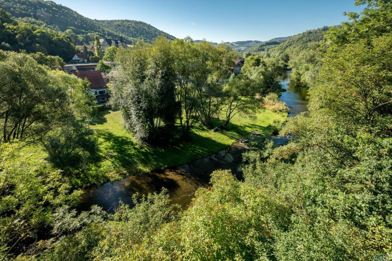 Hotel & Ferienwohnungen Bohlenblick Saalfeld Saale Buitenkant foto